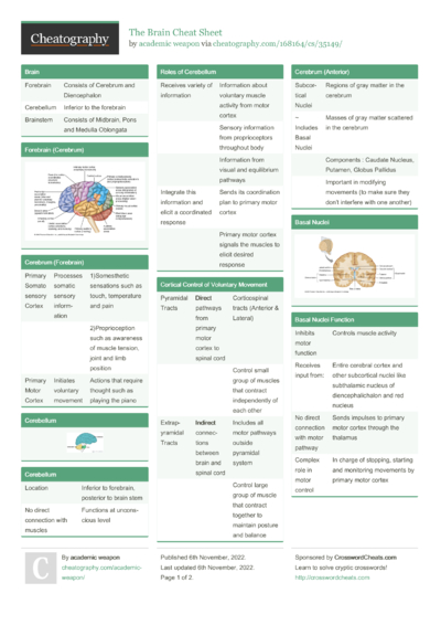 81 Anatomy Cheat Sheets - Cheatography.com: Cheat Sheets For Every Occasion