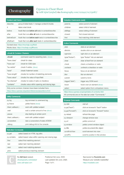 Cheat Sheets Matching 