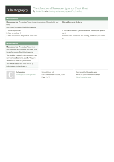 35 Igcse Cheat Sheets - Cheatography.com: Cheat Sheets For Every Occasion