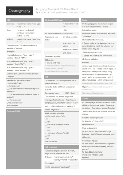 2 Xquery Cheat Sheets - Cheatography.com: Cheat Sheets For Every Occasion