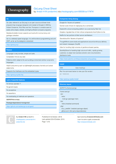 Data Science In Go: A Cheat Sheet by chewxy - Download free from ...