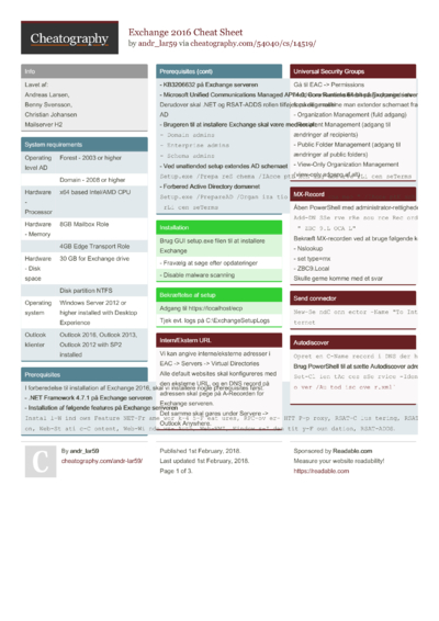 45 Server Cheat Sheets - Cheatography.com: Cheat Sheets For Every Occasion
