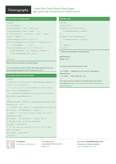 21 SEO Cheat Sheets - Cheatography.com: Cheat Sheets For Every Occasion