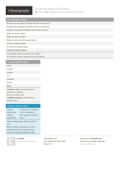 2372 Programming Cheat Sheets - Cheatography.com: Cheat Sheets For ...