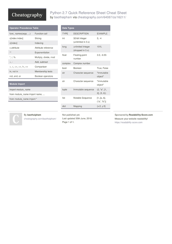 Python Quick Reference Sheet Cheat Sheet By Baothaipham Download