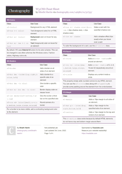90 CSS Cheat Sheets - Cheatography.com: Cheat Sheets For Every Occasion