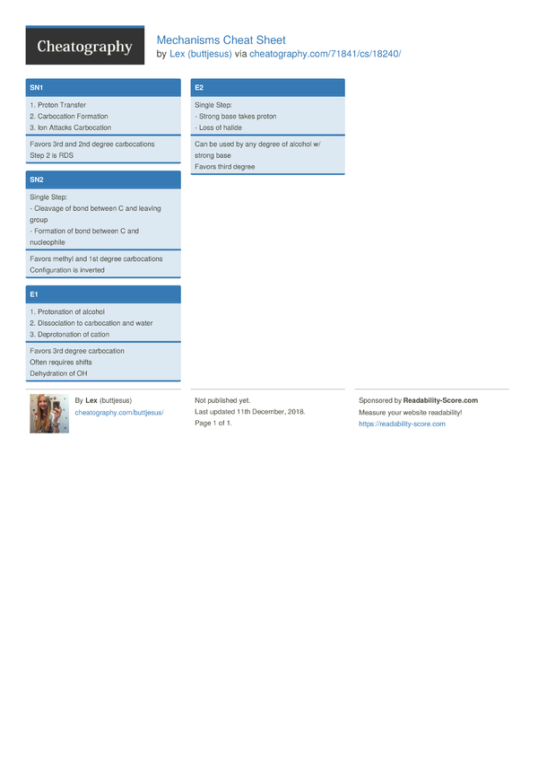 Mechanisms Cheat Sheet by buttjesus - Download free from Cheatography ...