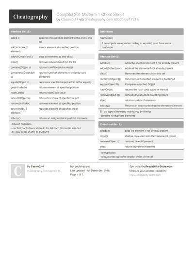 5 Compsci Cheat Sheets - Cheatography.com: Cheat Sheets For Every Occasion