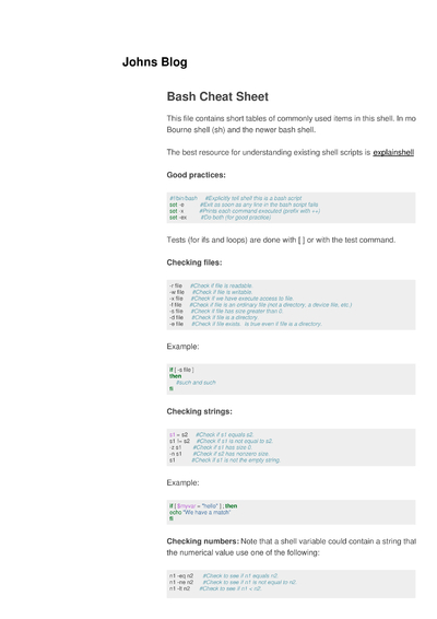 Cheat Sheets Matching "bash" - Cheatography.com: Cheat Sheets For Every ...