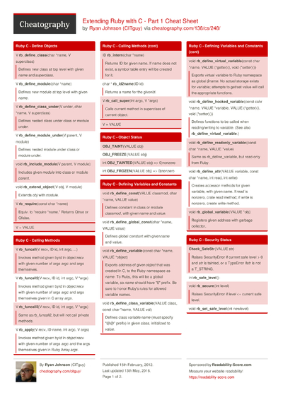 166 C Cheat Sheets - Cheatography.com: Cheat Sheets For Every Occasion