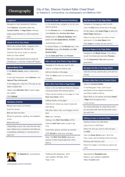 14 Cms Cheat Sheets - Cheatography.com: Cheat Sheets For Every Occasion