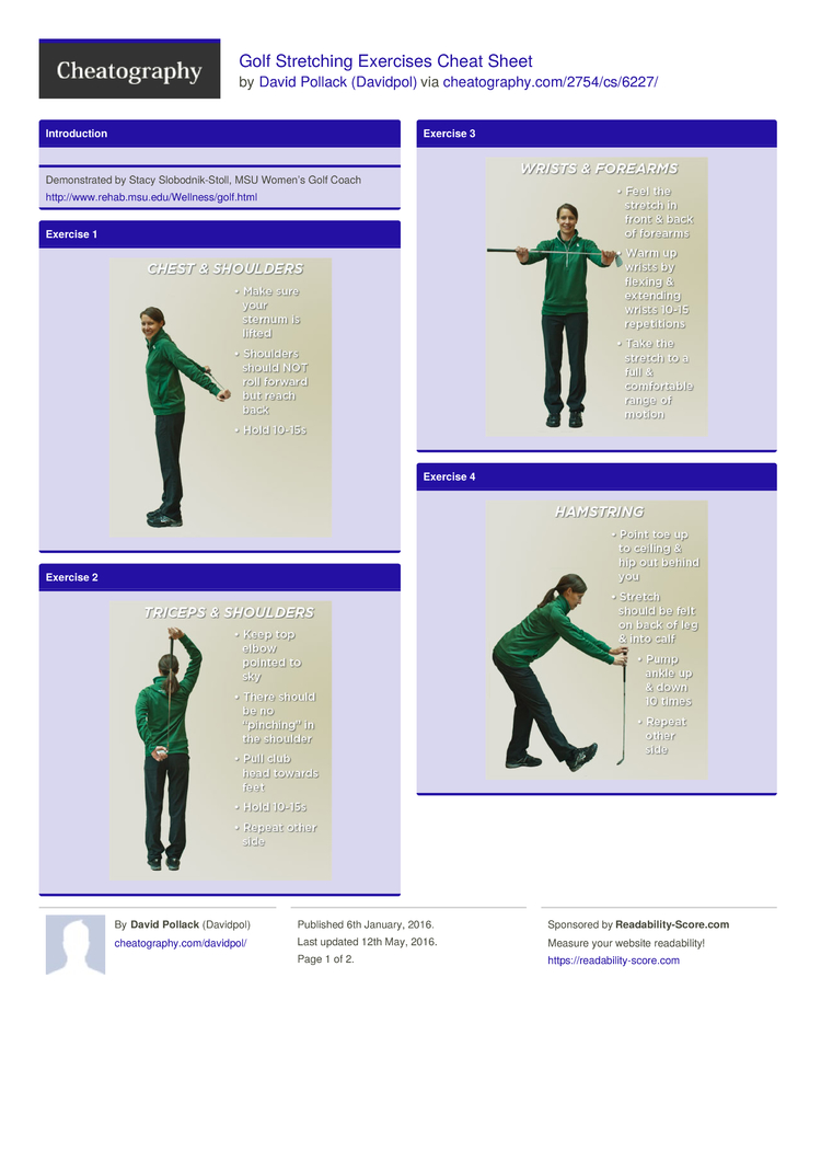 golf stretching exercises cheat sheet by davidpol download free golf with friends cheat sheet