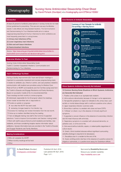 Snf Infection Control Guidelines For Vre Cheat Sheet By Davidpol 