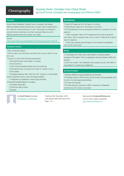 Dementia Care Rules for SNFs Cheat Sheet by Davidpol - Download free ...