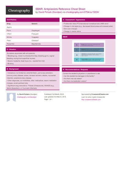SBAR:Antipsychotic Reference Cheat Sheet by Davidpol - Download free ...