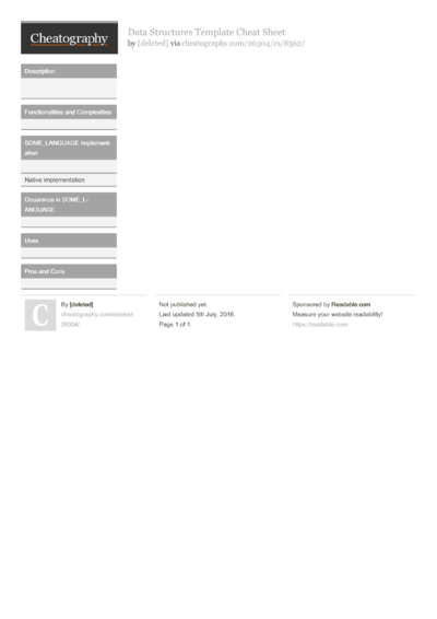7 Datastructures Cheat Sheets - Cheatography.com: Cheat Sheets For ...