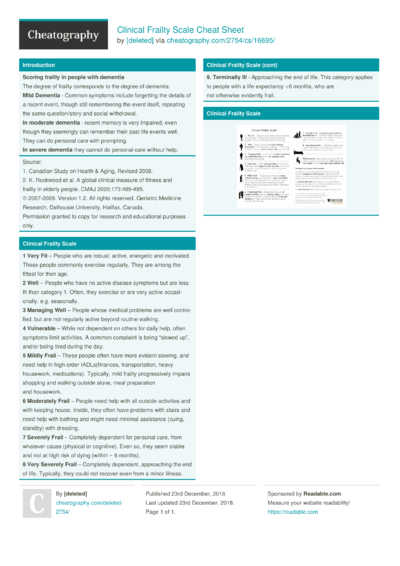 11 Clinical Cheat Sheets - Cheatography.com: Cheat Sheets For Every ...