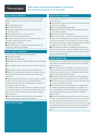 Emr Cheat Sheet