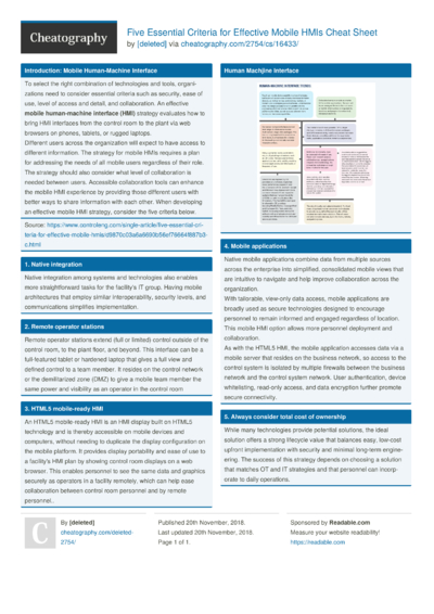 1 Hmis Cheat Sheet - Cheatography.com: Cheat Sheets For Every Occasion