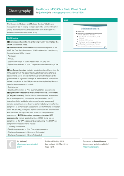 MDS Cheat Sheets