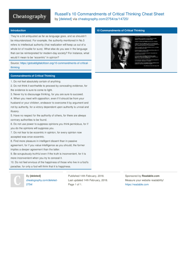 Rules of critical thinking picture