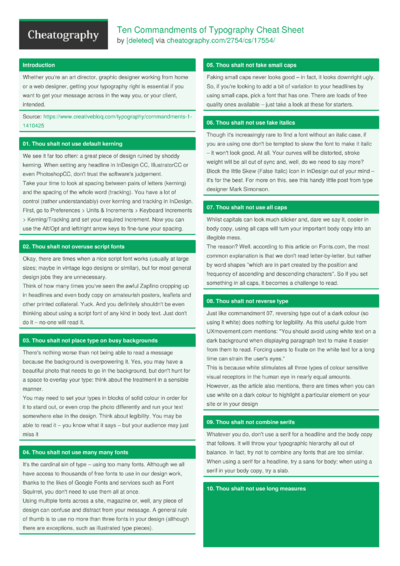 2 Typography Cheat Sheets - Cheatography.com: Cheat Sheets For Every ...
