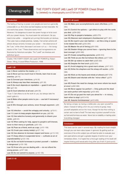 51 Law Cheat Sheets - Cheatography.com: Cheat Sheets For Every Occasion
