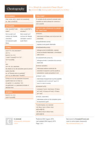 Cheat Sheets Matching "c++" - Cheatography.com: Cheat Sheets For Every ...