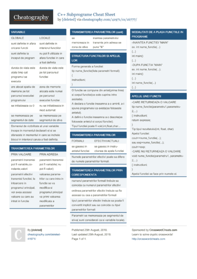 C++ Cheat Sheet by [deleted] - Download free from Cheatography ...