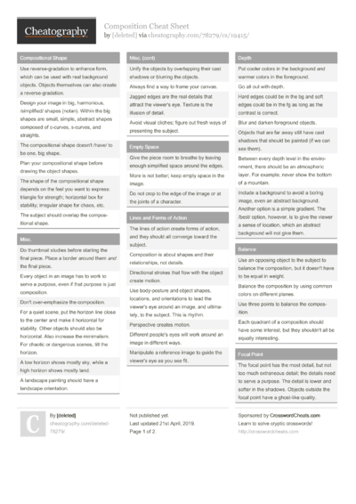 6 Draw Cheat Sheets - Cheatography.com: Cheat Sheets For Every Occasion