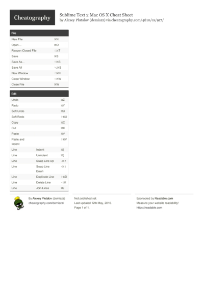 1 Mac-os-x Cheat Sheet - Cheatography.com: Cheat Sheets For Every Occasion