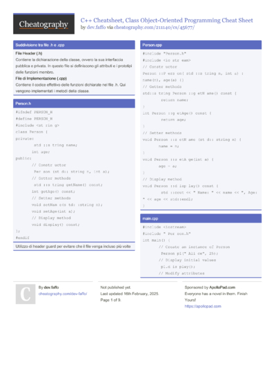 26 OOP Cheat Sheets - Cheatography.com: Cheat Sheets For Every Occasion