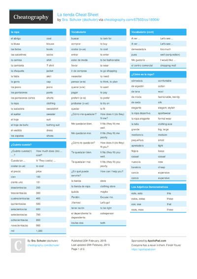 Cheat Sheets from February, 2019 - Cheatography.com: Cheat Sheets For ...