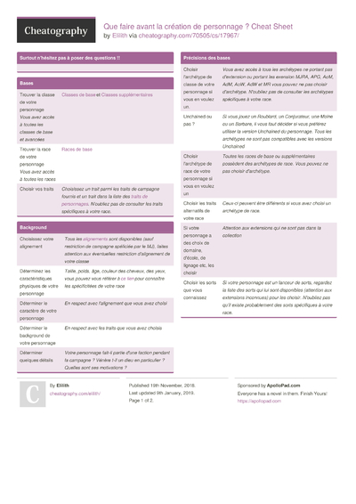 Cheat Sheets Matching 
