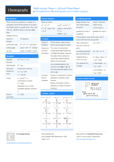 3 Paper1 Cheat Sheets - Cheatography.com: Cheat Sheets For Every Occasion