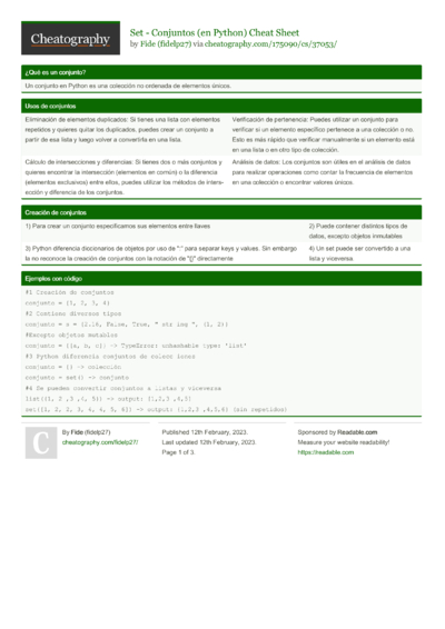 Python para principiantes Cheat Sheet by fidelp27 - Download free from ...
