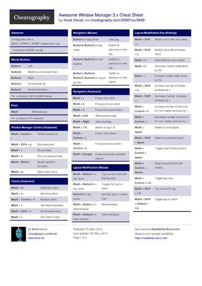 3 Awesome Cheat Sheets - Cheatography.com: Cheat Sheets For Every Occasion