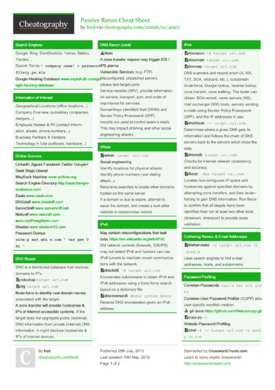 34 It Cheat Sheets - Cheatography.com: Cheat Sheets For Every Occasion