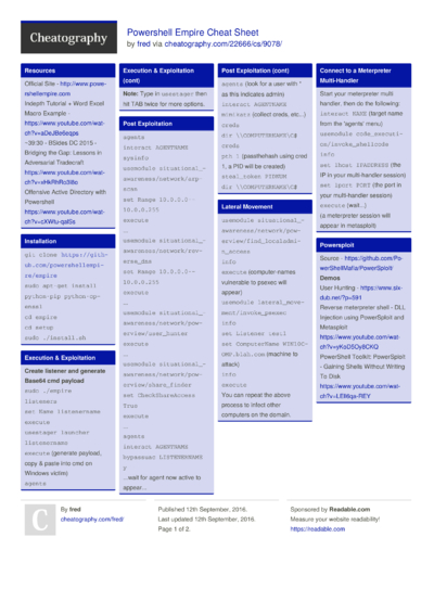 28 Hacking Cheat Sheets - Cheatography.com: Cheat Sheets For Every Occasion