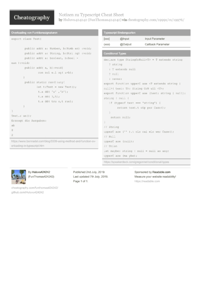 16 Typescript Cheat Sheets - Cheatography.com: Cheat Sheets For Every ...