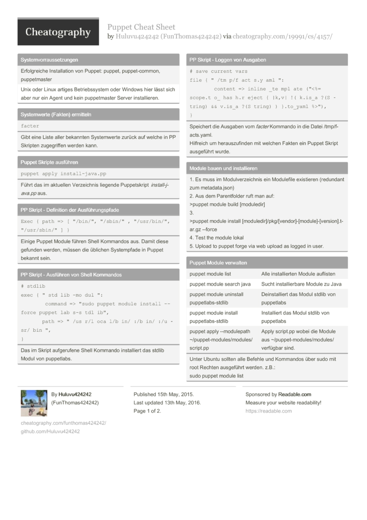 puppet cheat sheet by funthomas424242 download free from yaml cheat sheet