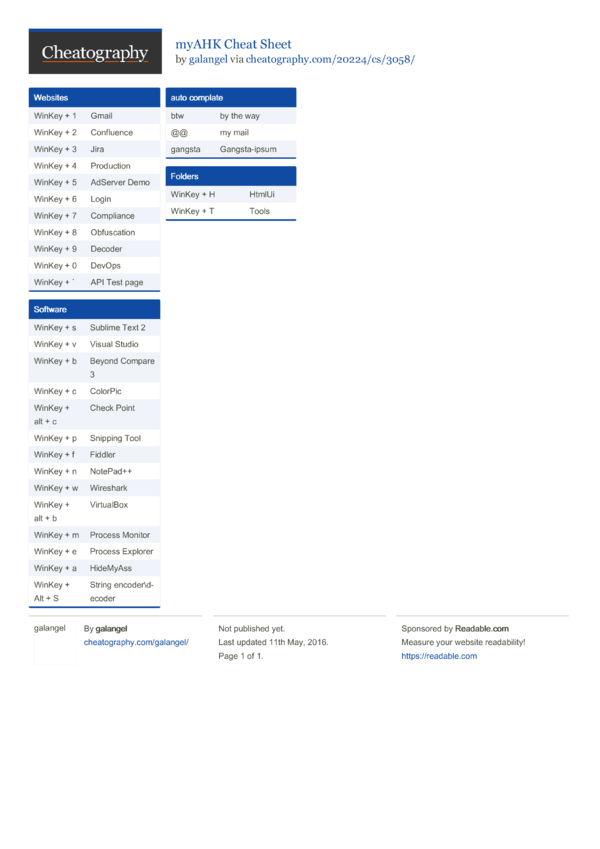 AutoHotkey Cheat Sheet