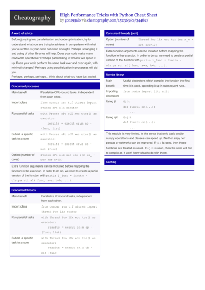 4 Parallel Cheat Sheets - Cheatography.com: Cheat Sheets For Every Occasion