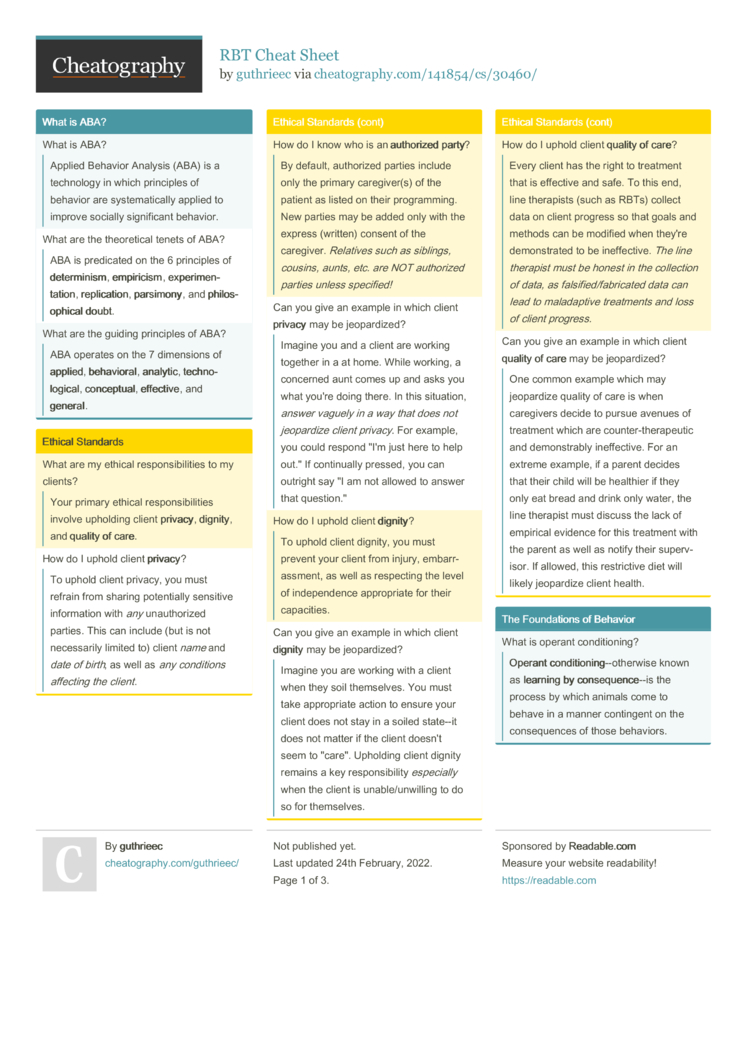 Rbt Terms And Definitions Printable Free