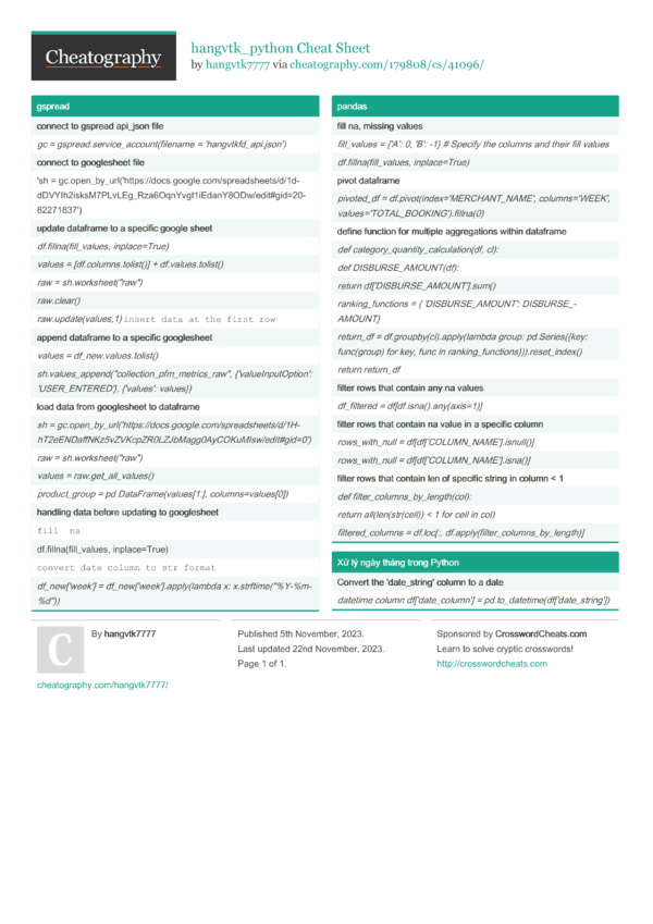 hangvtk_python Cheat Sheet by hangvtk7777 - Download free from ...