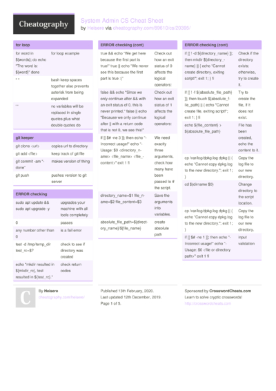 43 System Cheat Sheets - Cheatography.com: Cheat Sheets For Every Occasion