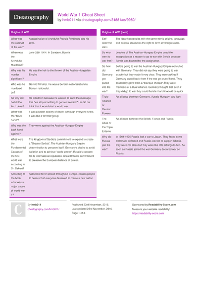 213 History Cheat Sheets - Cheatography.com: Cheat Sheets For Every ...