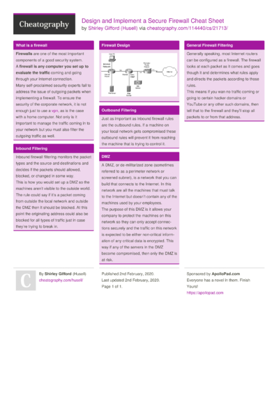 Web Service Security Cheat Sheet By Husell - Download Free From ...