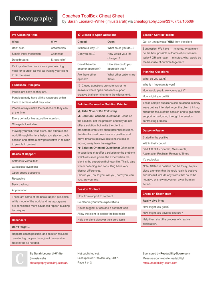 Coaches ToolBox Cheat Sheet by imjustsarah - Download free from ...