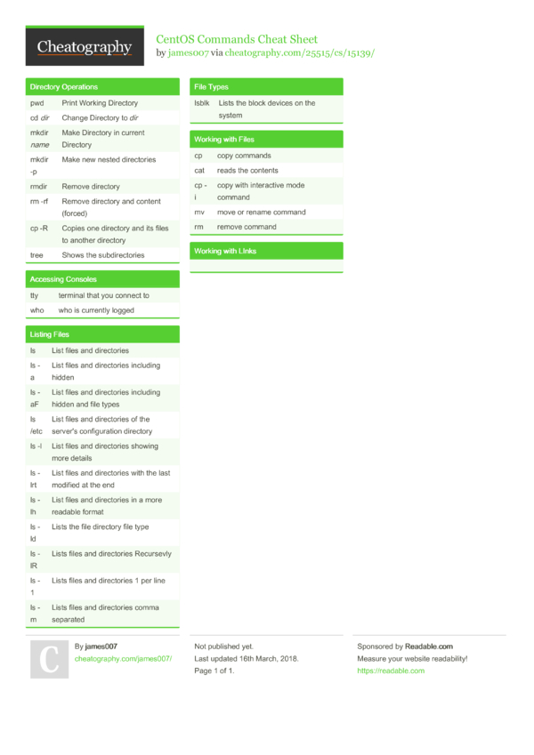 centos 7 commands cheat sheet pdf